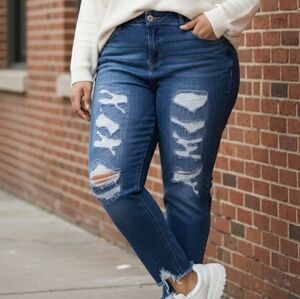 [[Torrid]] Blue Ripped Skinny Jeans
